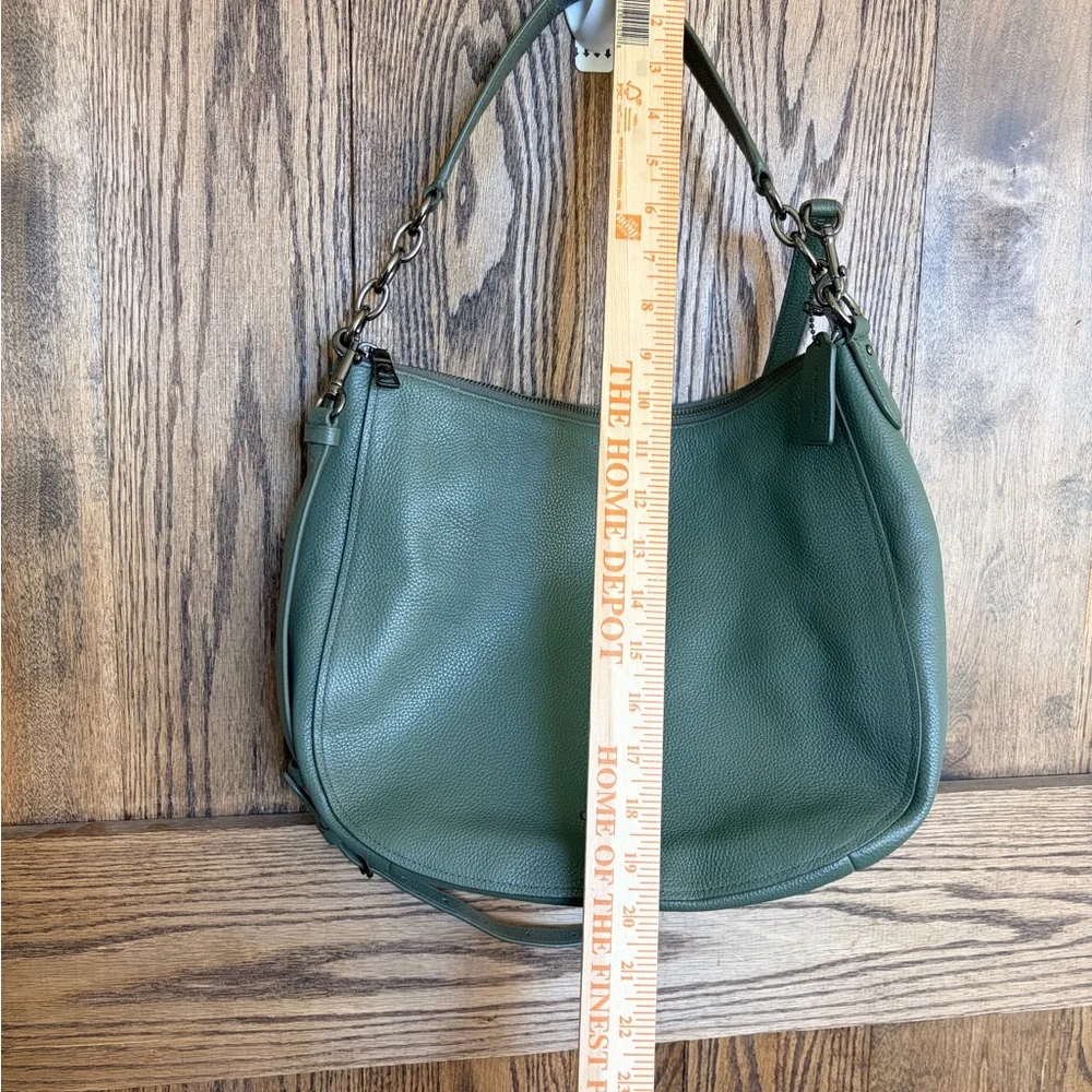 💚Coach💚 Army Green Leather Hobo Shoulder Bag - Picture 7 of 14